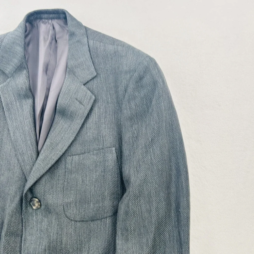 Ermenegildo Zegna Blazer Mens 40 Gray Wool Linen Bergdorf Goodman Jacket